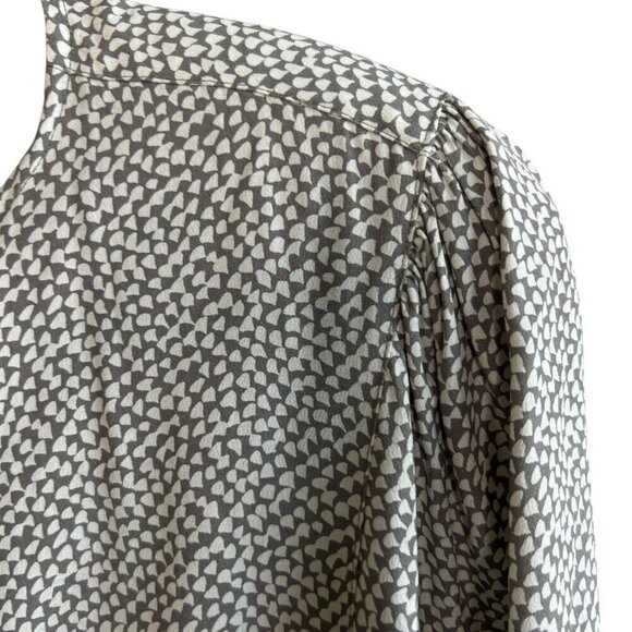 Moods by Krizia Vintage 80s Gray Petite Pattern Blouse Size Medium - Picture 3 of 9